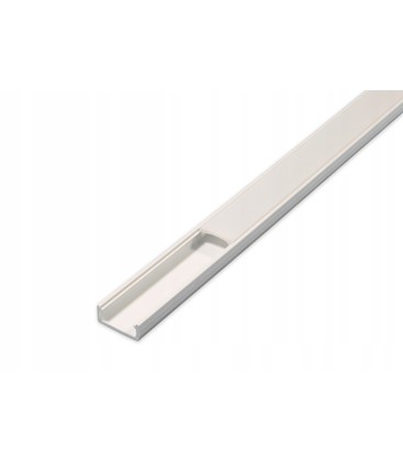 PVC profil 16x7 til LED strip - 1 meter, hvit, inkl. melkehvitt deksel