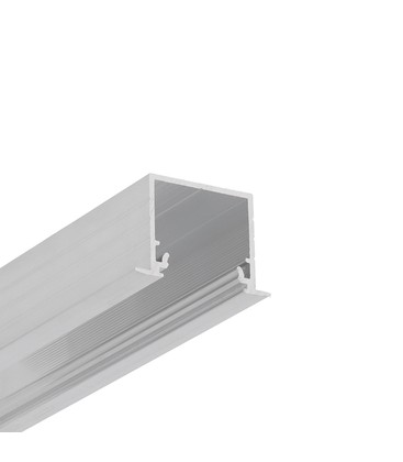 2m aluprofil LINEA-IN20 EE7F/U7 - Ubehandlet aluminium, innfelt, LED skinne