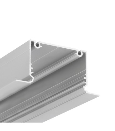 2m aluminiumsprofil PHIL RECESSED C10 - Anodisert, innfelt, LED skinne