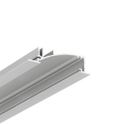 Arkitektonisk 1m aluprofil FLAT8 H/UX - Anodisert, innfelt, LED skinne