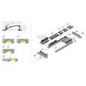 1m aluprofil FLAT8 H/UX - Sort anodisert, innfelt, LED skinne