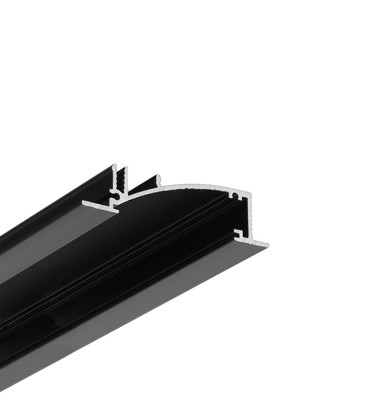 2m aluminiumsprofil FLAT8 H/UX - Sort anodisert, innebygd, LED skinne 2m aluminiumsprofil FLAT8 H/UX - Sort anodisert, innebygd, LED skinne