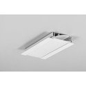 2m aluprofil FLAT8 H/UX - Hvit lakkert, innbygget, LED skinne