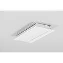 2m aluprofil FLAT8 H/UX - Hvit lakkert, innbygget, LED skinne