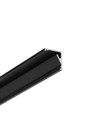 2m aluprofil CABI12 E - Sort anodisert, hjørne, LED skinne