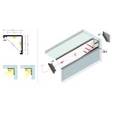 1m aluminiumsprofil CABI12 DUO E - Anodisert, hjørne, LED skinne