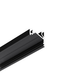 LED profil 2m aluprofil CORNER12.V2 EF/U - Sort anodisert, hjørne, LED skinne