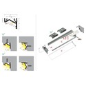 2m aluprofil CORNER12.V2 EF/U - Sort anodisert, hjørne, LED skinne