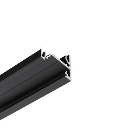 2m aluprofil CORNER14 EE7F/TY - Svart anodisert, hjørne, LED skinne 2m aluprofil CORNER14 EE7F/TY - Svart anodisert, hjørne, LED skinne