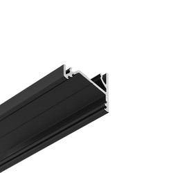 LED profil 2m aluprofil CORNER16.V2 AC-6/TY - Sort anodisert, hjørne, LED skinne