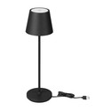 V-Tac oppladbar bordlampe, trådløs - Sort, IP54 utendørs bordlampe, touch dimbar