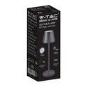 V-Tac oppladbar bordlampe, trådløs - Sort, IP54 utendørs bordlampe, touch dimbar