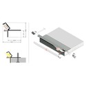 2m aluprofil GLOW12 DOWN A1C - Ubehandlet aluminium, innsparkling, LED-skinne