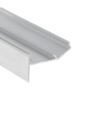 2m aluminiumsprofil GLOW12 UP A1C - Ubehandlet aluminium, innsparkling, LED skinne