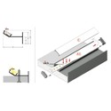 2m Aluprofil GLOW12 UP A1C - Anodisert, innsparkling, LED-skinne