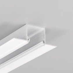LED profil 1m aluminiumsprofil LINEA-IN20 TRIMLESS EE7F - Hvitt lakkert, innsparkling, LED-skinne