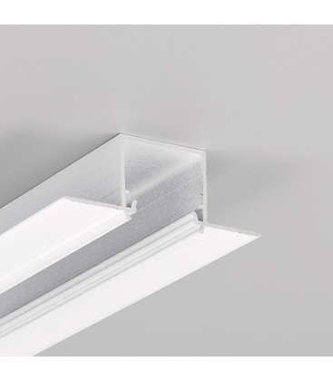 1m aluminiumsprofil LINEA-IN20 TRIMLESS EE7F - Hvitt lakkert, innsparkling, LED-skinne