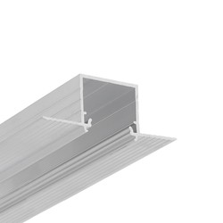 LED profil 2m aluprofil LINEA-IN20 TRIMLESS EE7F - Ubehandlet aluminium, innsparkling, LED skinne