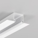2m aluminiumsprofil LINEA-IN20 TRIMLESS EE7F - Hvit lakkerte, innsparkling, LED skinne