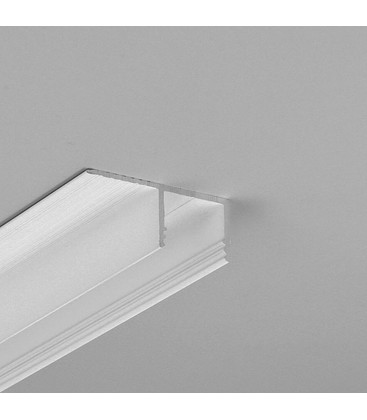 2m aluminiumsprofil PLANE14 SIDE BC3 - Hvit lakkert, innsparkling, LED skinne