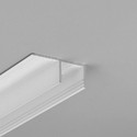 2m aluminiumsprofil PLANE14 SIDE BC3 - Hvit lakkert, innsparkling, LED skinne