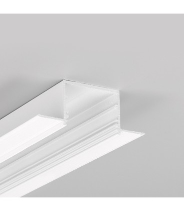 1m aluprofil VARIO30-05 ACDE-9 - Hvit lakkert, innsparkling, LED skinne