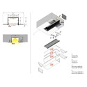 2m aluprofil VARIO30-05 ACDE-9 - Anodisert, innsparkling, LED skinne