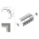 1m aluprofil UNI-TILE12 90DEG C PLUS - Anodisert, flisprofil, LED skinne