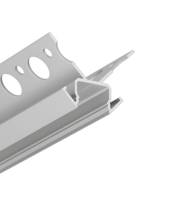 2m aluminiumsprofil UNI-TILE12 270DEG C PLUS - Anodisert, flisprofil, LED skinne