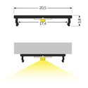 1m aluminiumsprofil FIX16 - Ubehandlet aluminium