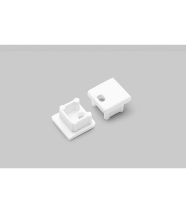 1 stk. Endestykke SMART10 - Med hull, hvit 1 stk. Endestykke SMART10 - Med hull, hvit