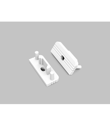 1 stk. Endestykke SURFACE10 GEN2 - Med hull, hvit