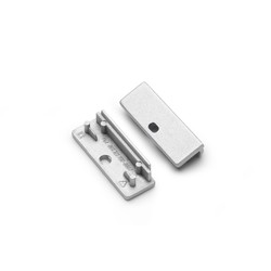 Ender 1 stk. Endestykke WIDE24 - Med hull, sølvfarget