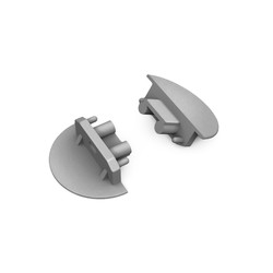Ender 1 stk. Endestykke GROOVE10 GEN2 - Med hull, grå