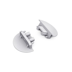 Ender 1 stk. Endestykke GROOVE10 GEN2 - Med hull, sølvfarget
