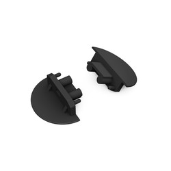 Ender 1 stk. Endestykke GROOVE10 GEN2 - Med hull, svart