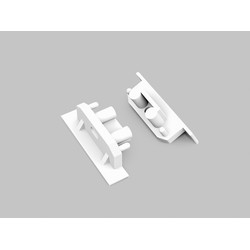 Ender 1 stk. Endestykke GROOVE10 GEN2 SQ - Med hull, hvit