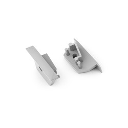 Ender 1 stk. Endestykke DIAGONAL14 - Med hull, sølvfarget