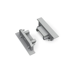 Ender 1 stk. Endestykker GROOVE14 GEN2 SQ - Med hull, sølvfarget