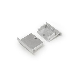 Ender 1 stk. Endestykke LINEA-IN20 - Med hull, sølvfarget
