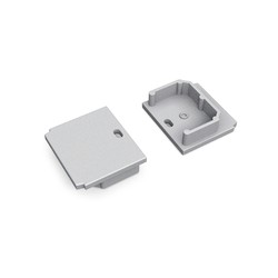 Ender 1 stk. Endestykke LINEA-IN20 TRIMLESS - Med hull, sølvfarget