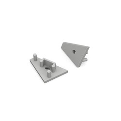 Ender 1 stk. Endestykke CORNER10 GEN2 - Med hull, grå