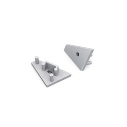Ender 1 stk. Endestykke CORNER10 GEN2 - Med hull, sølvfarget