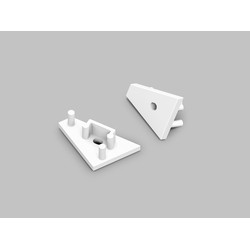 Ender 1 stk. Endestykke CORNER10 GEN2 - Med hull, hvit