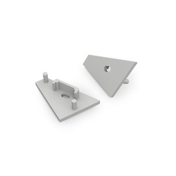 Alu / PVC profiler 1 stk. Endestykke CORNER14 GEN2 - Med hull endestykke, grå
