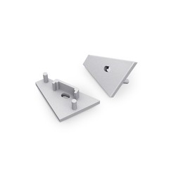 Alu / PVC profiler 1 stk. Endestykke CORNER14 GEN2 - Med hull endestykke, sølvfarget
