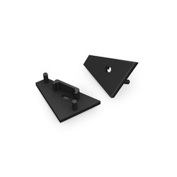 Alu / PVC profiler 1 stk. Endestykke CORNER14 GEN2 - Med hull endestykke, svart