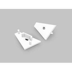 Alu / PVC profiler 1 stk. Endestykke CORNER14 GEN2 - Med hull endestykke, hvit