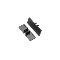 Alu / PVC profiler 1 stk. Endestykke BACK10 - Med hull, svart