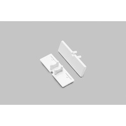 Alu / PVC profiler 1 stk. Endestykke BACK10 - Med hull, hvit